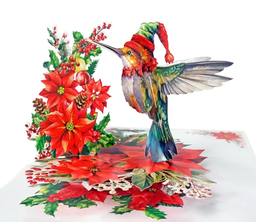 Miniatura 13 de CUTPOPUP - Tarjeta de felicitación con diseño de cardenal, Feliz Navidad, Navidad 3D, Año Nuevo, tarjeta de felicitación (cesta de cardenal)
