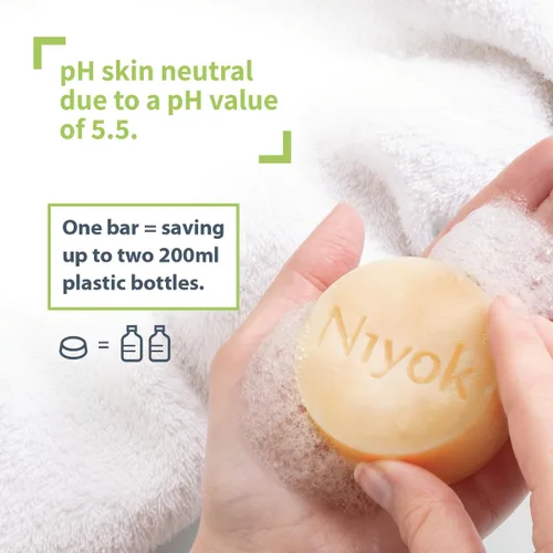 Miniatura 4 de Niyok Natural Cosmetics - Champú sólido 2 en 1 + barra acondicionadora, aroma Green Touch, 2.82 oz, paquete de 3