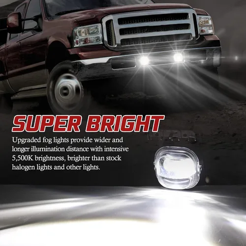 Miniatura 3 de BUNKER INDUST Luces de niebla LED para camionetas Ford F250 F350 F450 F550 SUPER DUTY de 2005, 2006 y 2007, kit de luces de niebla de parachoques