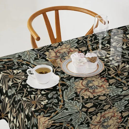Miniatura 227 de Mantel Floral Retro de Pájaros, Diseño Original Bohemio William Morris Estampado Cubierta de Mesa para Hogar Picnic Fiesta Comedor Cocina William