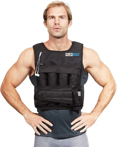 RUNmax Chaleco con peso ajustable de 20 libras a 150 libras con opción de hombreras para hombres y mujeres