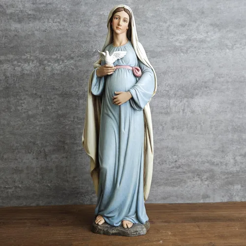 Miniatura 6 de BC Católica Estatua de María Madre Expectante, 12.8" H Figura de la Santísima Virgen María, María Embarazada para Regalo de Mamá Embarazada