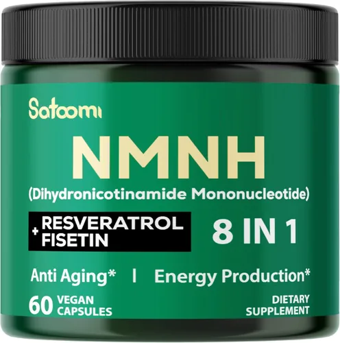 Satoomi 8 en 1 NMNH - Suplemento alternativo de NMN - Suplemento NAD para apoyar los niveles de NAD añadidos de fisetina, resveratrol, quercetina,