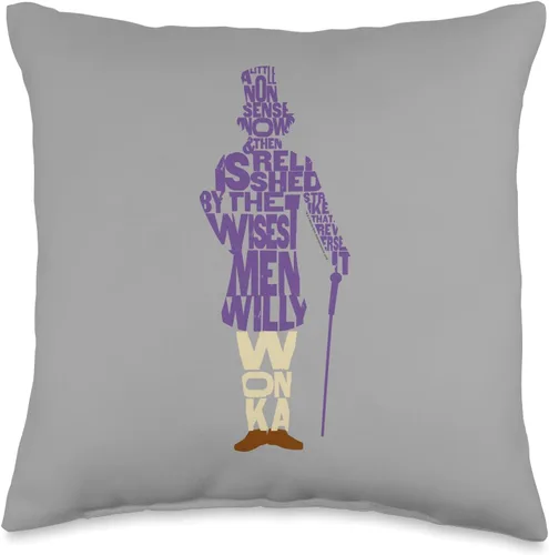 Willy Wonka Chocolate Factory - Cojín de almohada (16.0 x 16.0 in), multicolor