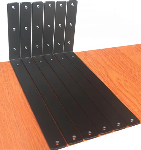 Miniatura 26 de Paquete de 12 soportes de estante en L de 8 pulgadas de largo x 6 pulgadas de alto x 1.5 pulgadas de ancho, 5 mm de grosor, soporte de estante en L