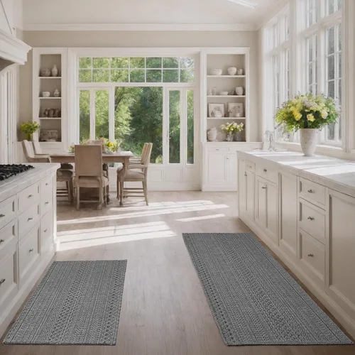 Miniatura 14 de MatEssenz Alfombrillas de cocina de 20 x 30 pulgadas para piso, alfombras de cocina tejidas, lavables a máquina, estilo bohemio, antideslizantes