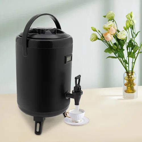 Miniatura 4 de Dispensador de bebidas aislado, dispensador de bebidas calientes de acero inoxidable de 2.11 galones con termómetro, dispensador de bebidas frías