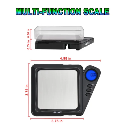 Miniatura 4 de American Weigh Scales Blade Series - Báscula digital de bolsillo de 7.05 oz x 0.00 oz, precisión de 0.00 oz, minibáscula de precisión, pequeña Negro