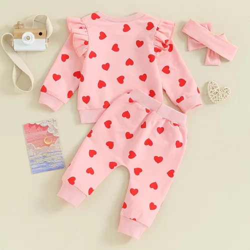 Miniatura 7 de Conjunto de 2 piezas para bebé, niña, niño, manga larga, arcoíris, con pantalones de leopardo, ropa de invierno y primavera