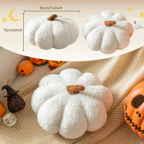 Miniatura 2 de 2 almohadas de calabaza de 11.8 x 6 pulgadas, almohada de calabaza de Acción de Gracias, almohada de calabaza de Halloween, almohada decorativa
