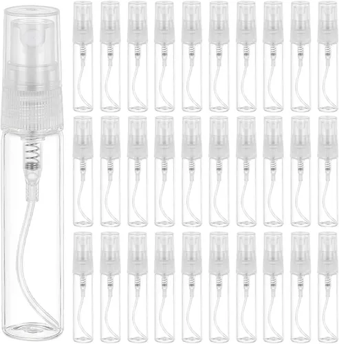 Miniatura 11 de BENECREAT 25 piezas de 0.3 fl oz mini tubos de pulverización de niebla fina de vidrio transparente botellas de perfume vacías de viaje con tapas