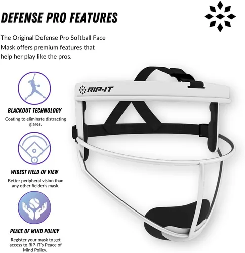 Miniatura 3 de RIP-IT Defense Pro Máscara para jardinero de béisbol, con tecnología Blackout.