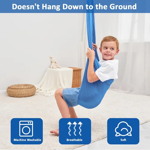Miniatura 3 de Columpio sensorial, columpio de terapia para niños con necesidades especiales (herramientas incluidas), columpio sensorial para TDAH, autismo