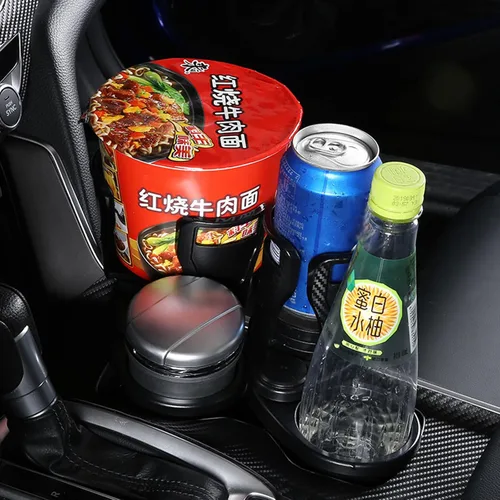 Miniatura 6 de Car Cup Holder Expander Adapter 2 in 1 Multifunctional 2 Cup Mount Extender 360 Rotating Bottles Drink Holder Car Gadget