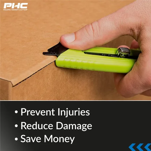 Miniatura 3 de Pacific Handy Cutter S5L Cortador de seguridad, cuchillo utilitario retráctil para zurdos, cortador de película ergonómico, separador de cinta sin