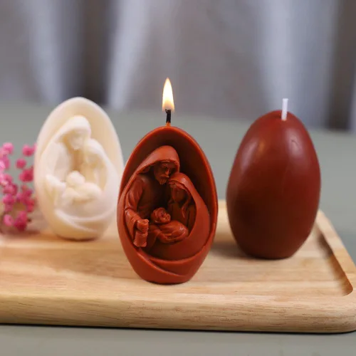 Miniatura 8 de Moldes de resina para velas 3D de Jesús y la Virgen Familia, figuras religiosas, moldes de cera derretida, moldes de silicona Virgen María sostiene
