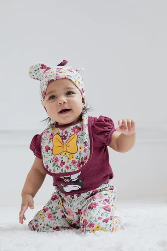 Miniatura 2 de Disney Minnie Mouse - Conjunto de traje de 4 piezas con pantalones y gorro para bebé recién nacido a bebé