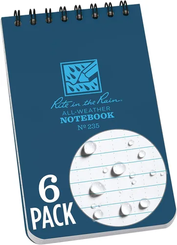 Miniatura 12 de Rite in the Rain - Cuaderno con espiral superior resistente a la intemperie, 3 x 5 pulgadas, cubierta a cuadros color marrón y canela