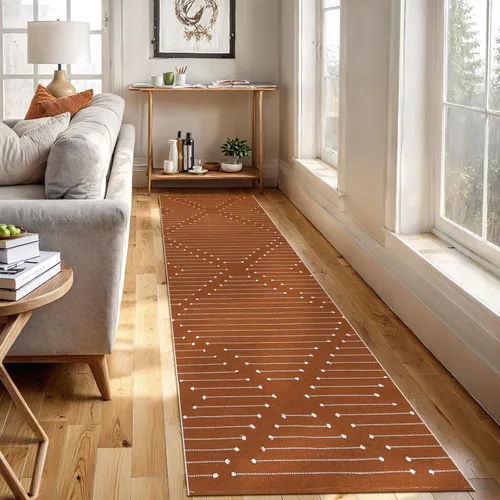 Miniatura 24 de LIVEBOX - Alfombra boho negra de 5 x 7 pies, grande y lavable para sala de estar, alfombra de algodón marroquí para dormitorio, interior y exterior