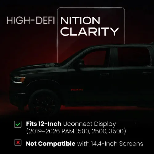 Miniatura 3 de Protector de pantalla premium compatible con Dodge Ram 2019, 2020, 1500, 2500, 3500, 3500, Uconnect de 12 pulgadas, vidrio templado