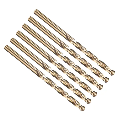 Miniatura 126 de PATIKIL Broca Jobber de 0.039 in, vástago recto M35 cobalto 5% acero de alta velocidad 135° acabado dorado para metal duro de acero inoxidable - 2