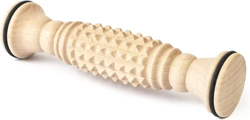 tuuli Accesorios - Masajeador de pies de madera, rodillo muscular ranurado, ayuda a aliviar la tensión muscular, apoya la circulación sanguínea,