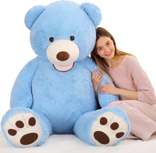 Miniatura 4 de MaoGoLan Oso de peluche gigante de 5 pies, lindo oso de peluche de San Valentín animal de peluche con cara sonriente, regalo para novia, novio