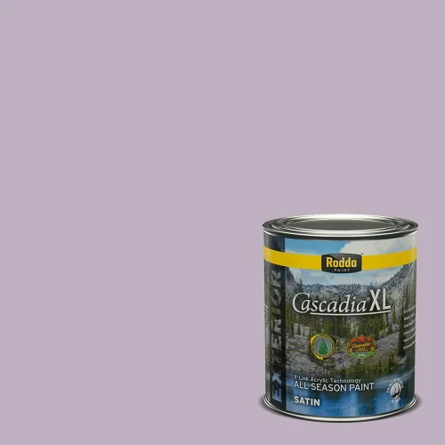 Miniatura 186 de Rodda Paint CASCADIA XL Pintura e imprimación de satén exterior en uno, cuarto de galón, bikini lavanda