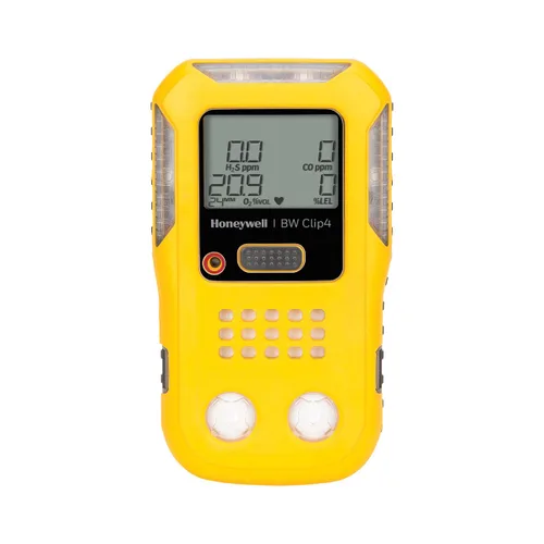 BW Technologies BWC4-Y-N Clip4, 4-gas (Combustible, O2, LEL, H2S, CO) - Detector de 2 años, mezcla de Lexan, TPE y plástico, amarillo, 4.7" X 2.7" X