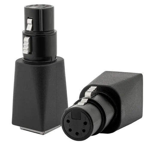 Miniatura 8 de Adaptador DMX a RJ45, DMX512 3 pines XLR macho a Ethernet Cat5 conector de red para iluminación de escenario, equipo de DJ, control de audio y video