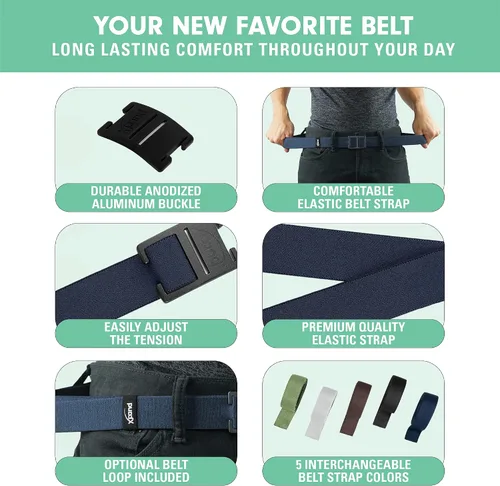 Miniatura 4 de Explorer Belt By Xpand - No-Show Invisible Elastic Belt w Slim Aluminum Buckle