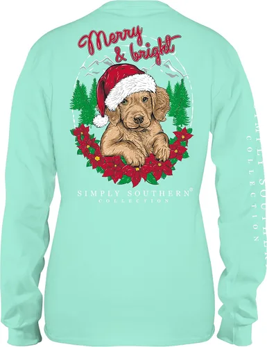 Miniatura 3 de Simply Southern Merry & Bright - Camiseta de manga larga para cachorro