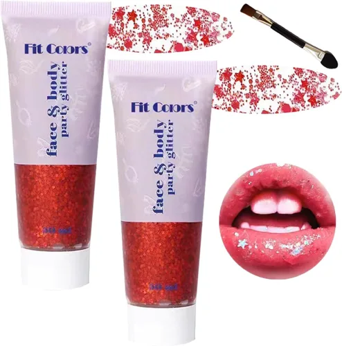 Miniatura 31 de Gel con purpurina para el cuerpo y la cara: Accesorios para conciertos de cantantes, disco, festival, rave, maquillaje con purpurina facial, 150 ml