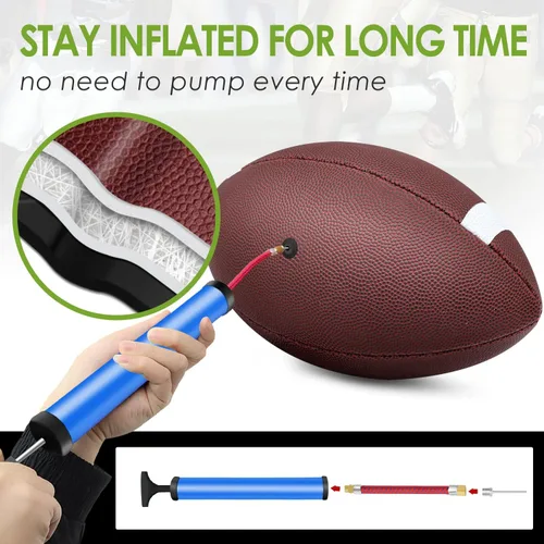 Miniatura 3 de jiaonun Youth Size 6/Official Size 9 Footballs Bulk, Inflatable with Pump for Youth, Junior, Adult, College, High School, Regulation Size Football