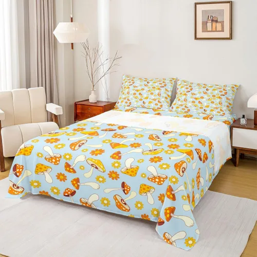 Miniatura 9 de Erosebridal Groovy - Juego de sábanas para decoración de fiesta para niñas y mujeres, diseño de signo de paz, tamaño individual, sábanas de mariposa