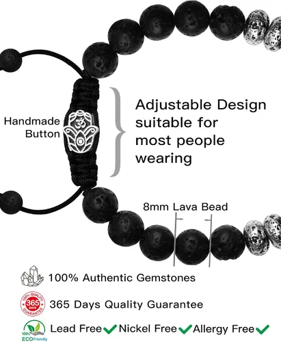 Miniatura 7 de Pulsera para hombre pulseras de cristales y piedras curativas para hombres pulseras de cuentas de cristales curativos regalos para hombres