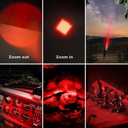 Miniatura 2 de Paquete de 4 linternas de luz roja, 3 modos de linterna roja LDE roja para astronomía, observación nocturna y actividades al aire libre