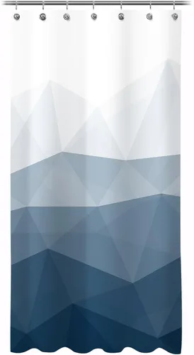 Sunlit - Cortina de ducha de diseño de 36 x 72 pulgadas ombre azul pequeña para cabina de ducha RV de medio tamaño, cortinas estrechas para baño