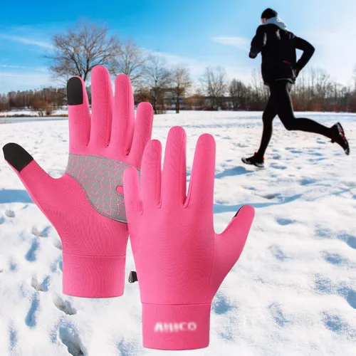 Miniatura 9 de Guantes de correr para hombres y mujeres, guantes de invierno para pantalla táctil, guantes térmicos ligeros con palma de silicona antideslizante