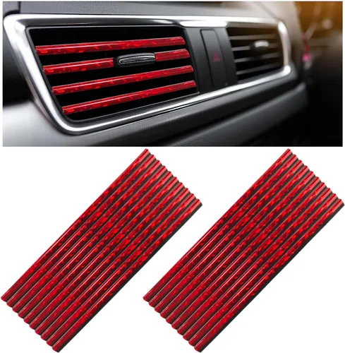 Miniatura 9 de Kewucn 20 PCS Tiras Decorativas para Rejillas de Aire Acondicionado de Coche, Impermeables y Flexibles para Decoración de Rejillas de Aire de Coche
