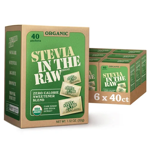Miniatura 9 de Stevia In The Raw Paquetes de Edulcorante de Stevia Orgánica, 300 Unidades, Paquetes Sustitutos de Azúcar de Stevia de Cero Calorías, Sin Eritritol