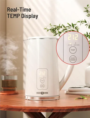 Miniatura 2 de Hervidor eléctrico con control de temperatura, hervidor de té eléctrico grande de 1.7 L, caldera de agua caliente de 4 horas con 6 preajustes