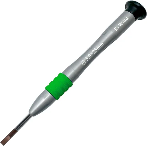 Destornillador de cabeza plana de 0.118 in, destornillador ranurado de precisión -0.118 in, hoja plana de acero de alta aleación S2, punta Cabeza
