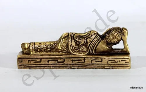 Miniatura 8 de eSplanade Estatua de Buda reclinable para decoración del hogar Escaparate de Buda dormido de latón para sala de estar, meditación, escritorio