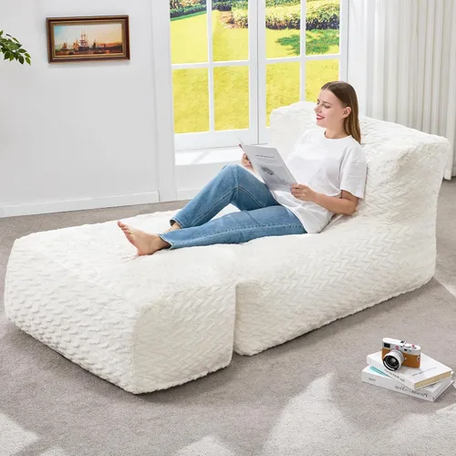 Miniatura 40 de Hobestluk Puf con espuma viscoelástica, tela de piel sintética ultrasuave, diseño ergonómico, puf pequeño, para sala de estar, dormitorio, sala
