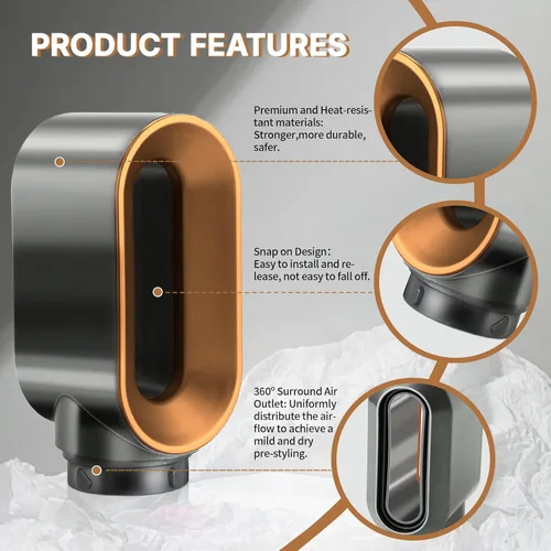 Miniatura 3 de Boquilla de secadora preestilizada para Dyson Airwrap Styler, repuesto para accesorios Air Wrap HS01 HS05 (dorado)
