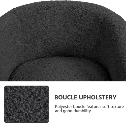 Miniatura 6 de Yaheetech - Juego de 2 sillas decorativas, sillas peludas para sala de estar, sillones de tela sherpa con acolchado suave y acogedor, sillones