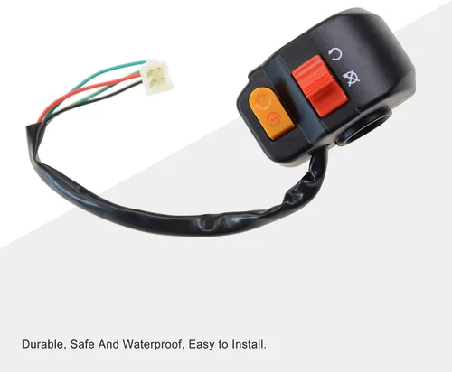 Miniatura 4 de GOOFIT Botón universal de interruptor de faro delantero de montaje en manillar derecho de 7/8 pulgadas con interruptor de encendido de repuesto