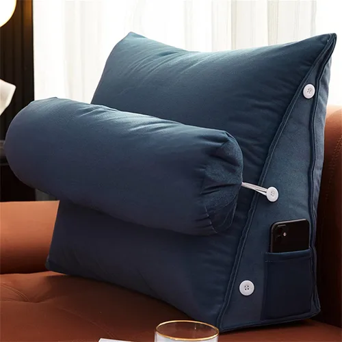 Miniatura 11 de Almohada triangular para lectura y dormir en forma de cuña con almohada ajustable para el cuello, soporte para cuerpo, espalda, lumbar, uso en cama
