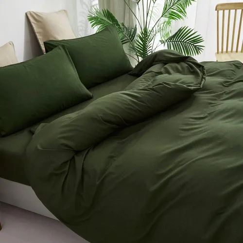 Miniatura 307 de CLOTHKNOW - Juego de edredón verde militar tamaño completo de 3 piezas, juego de ropa de cama verde oscuro, edredón suave con 2 fundas de almohada